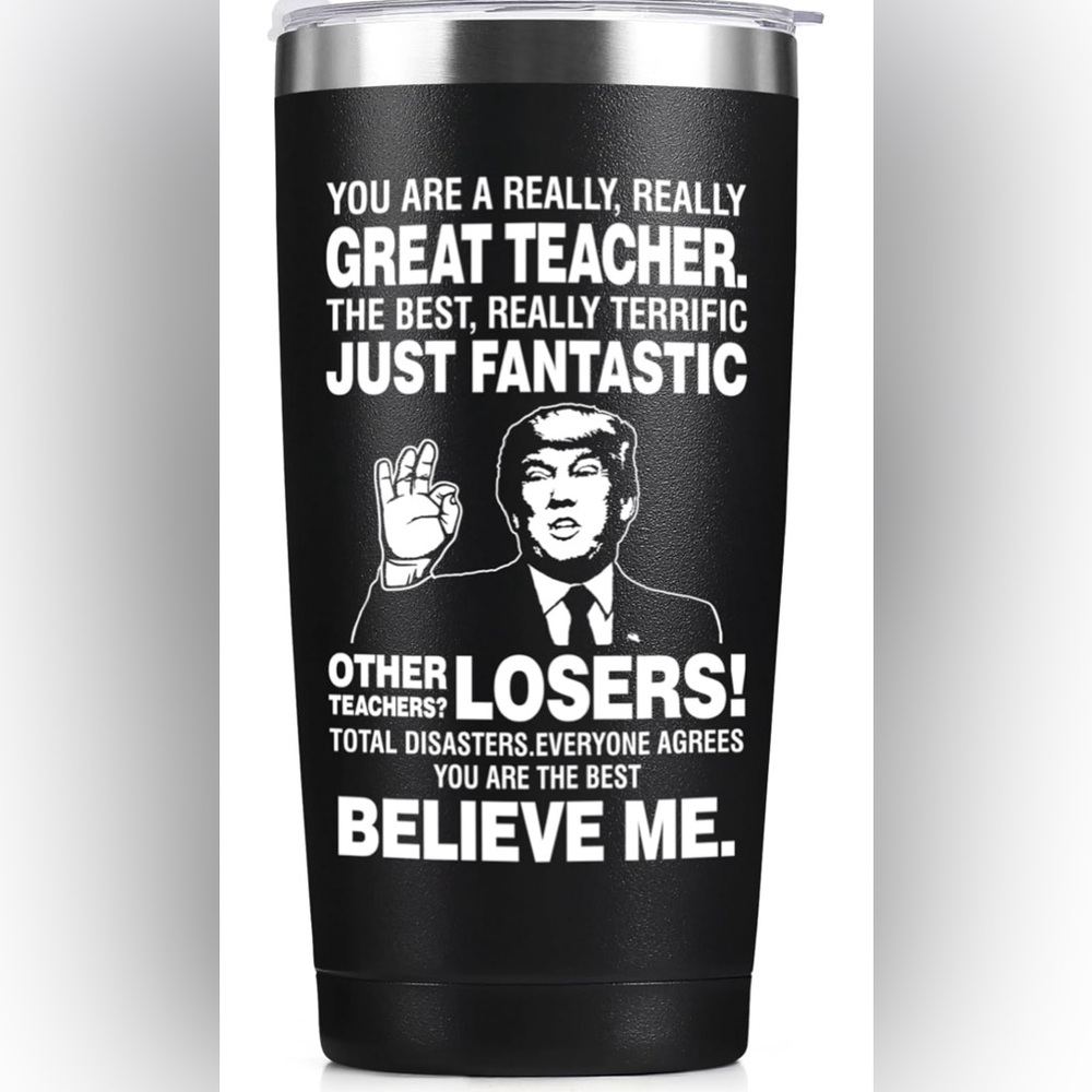 Trump Teacher Gift Black Insulated Tumbler